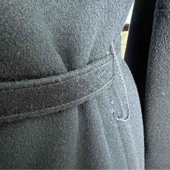 VTG Irvama Carmel Navy Belted Coat SZ M/L Retro Classic Preppy Grandma Old Money - Picture 5 of 15